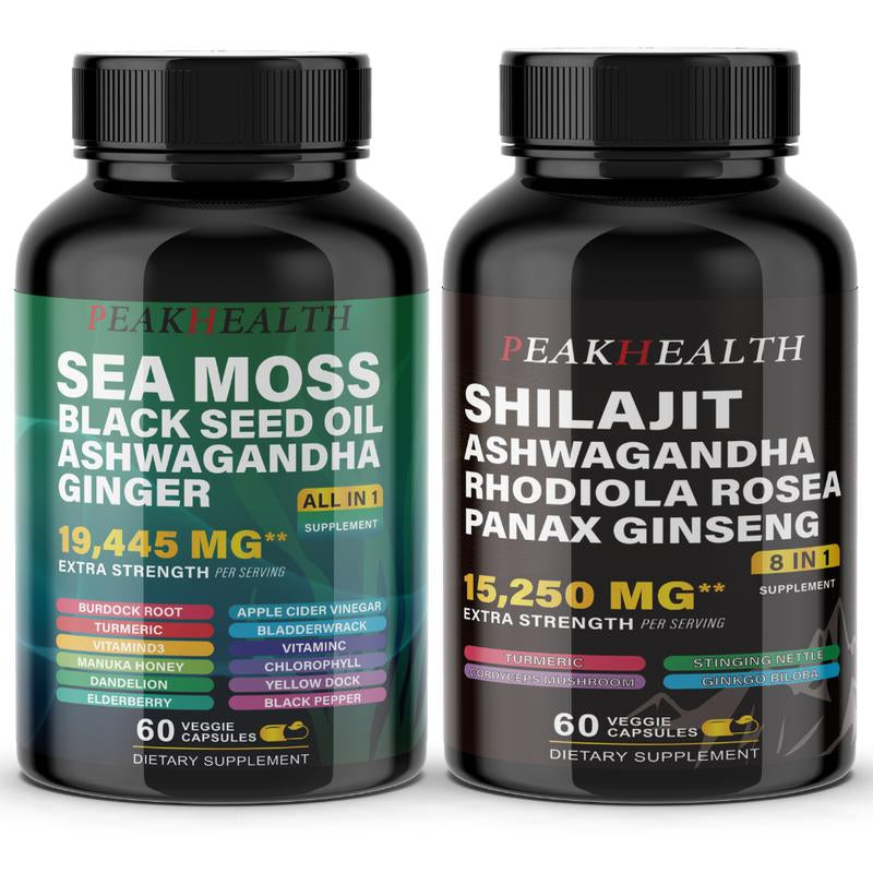Sea Moss & Shilajit Dynamic Vitality Bundle - 60 Count