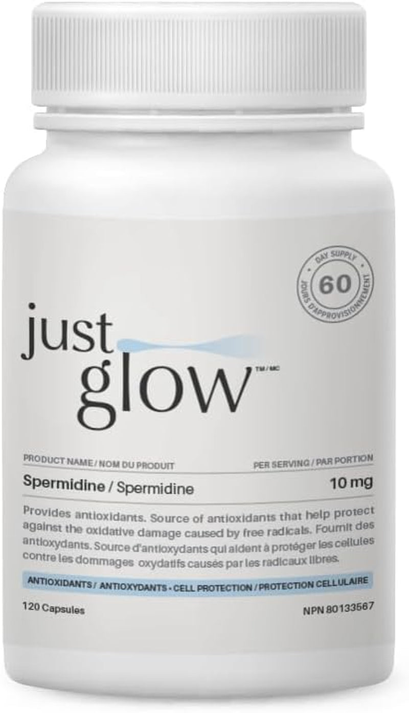 Spermidine Supplement 10Mg 120 Capsules (98% of Spermidine 3HCL - Third Party Tested) for Healthy Aging, Longevity, and Cellular Renewal - Made in Canada