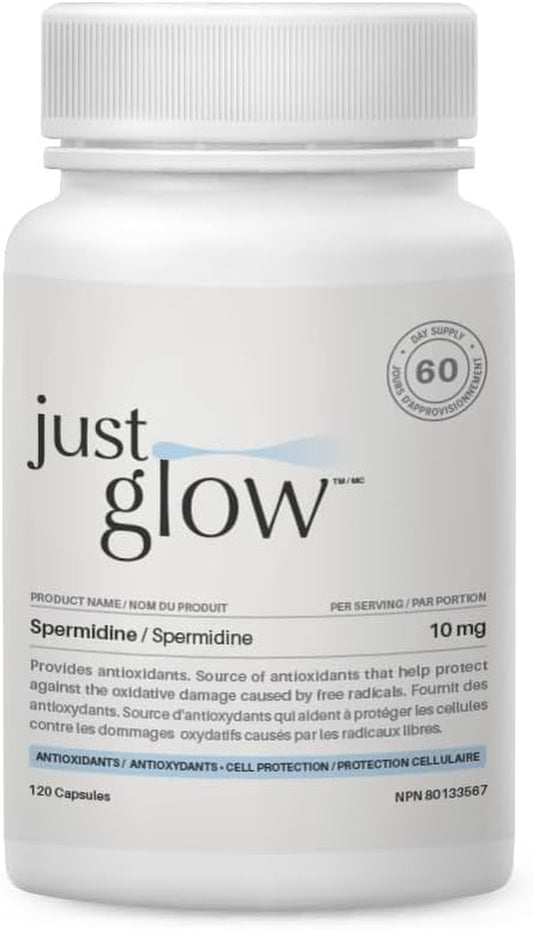 Spermidine Supplement 10Mg 120 Capsules (98% of Spermidine 3HCL - Third Party Tested) for Healthy Aging, Longevity, and Cellular Renewal - Made in Canada