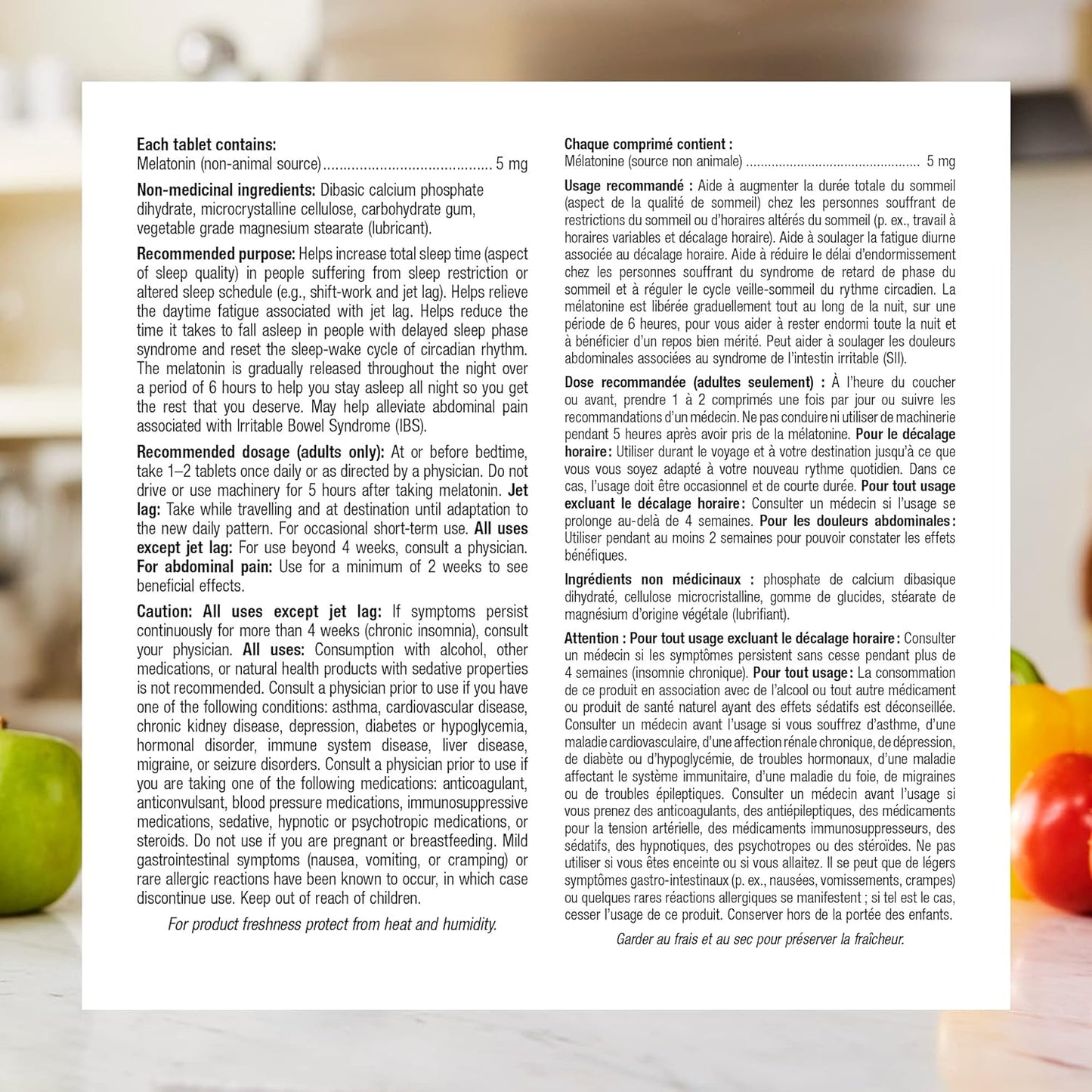 Melatonin 5 Mg Extra Strength, 144 Quick Dissolve Tablets, for Sleep Support, Vegetarian