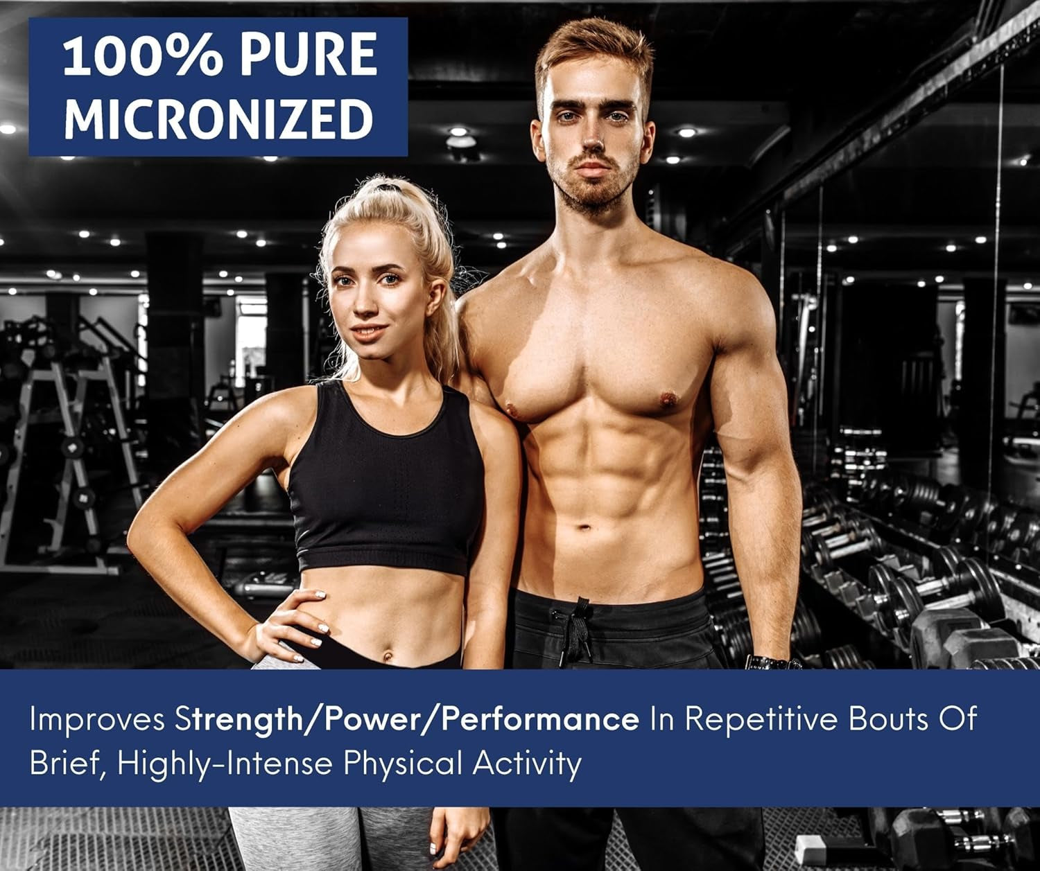 PURE Creatine 100% Micronized - Micronized Creatine Monohydrate for Man & Women - Unflavoured, GMO Free, Non Irradiated, Gluten Free -