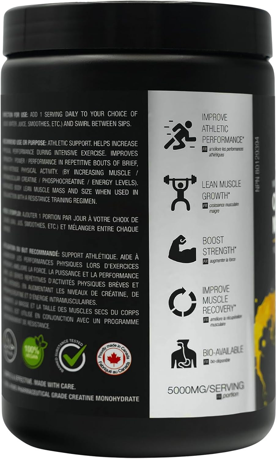 Nevaset Creatine Monohydrate, 3-Month Supply of 5000Mg Pineapple Flavor  Creatine Monohydrate! Creatine Supplement for Muscle Growth, Increased Strength, Enhanced Energy Output, Improved Athletic Performance, and Cognitive Health. 495G/90 Servings.