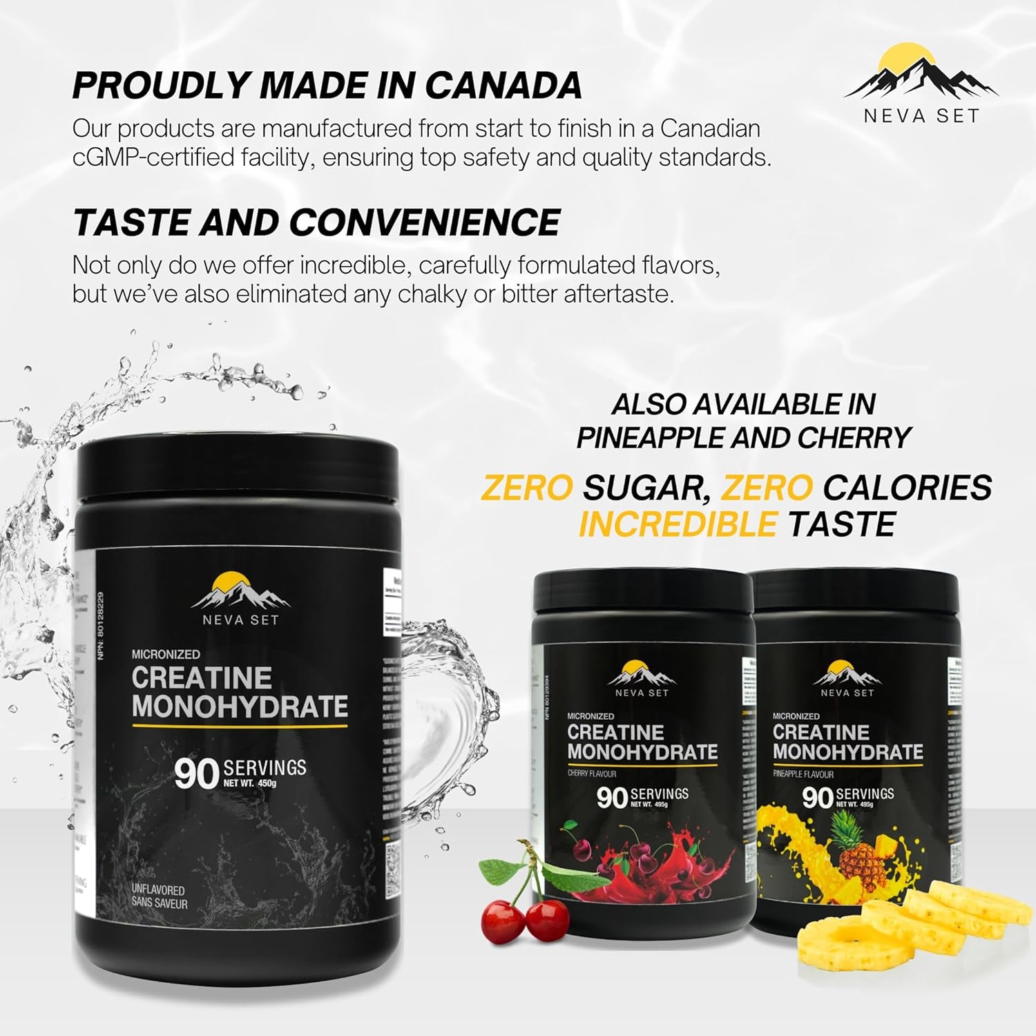 Nevaset Creatine Monohydrate, 3-Month Supply of 5000Mg Pineapple Flavor  Creatine Monohydrate! Creatine Supplement for Muscle Growth, Increased Strength, Enhanced Energy Output, Improved Athletic Performance, and Cognitive Health. 495G/90 Servings.