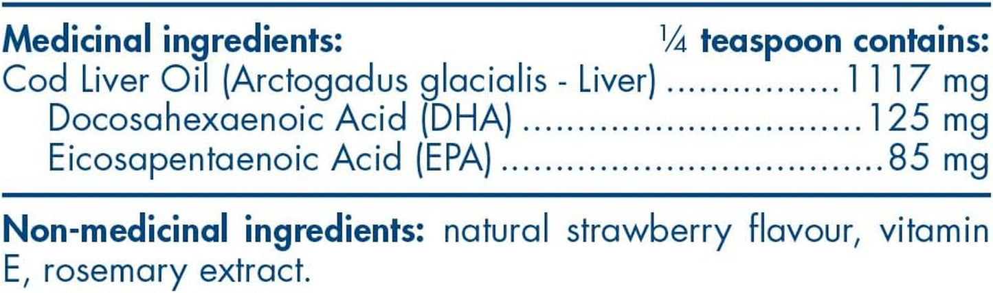 Children'S DHA Liquid - Strawberry Flavored Fish Oil Supplement Rich in Omega 3 DHA, Supports Heart Health, Brain Development for Children during Critical Years, 119 Ml
