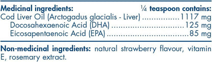 Children'S DHA Liquid - Strawberry Flavored Fish Oil Supplement Rich in Omega 3 DHA, Supports Heart Health, Brain Development for Children during Critical Years, 119 Ml