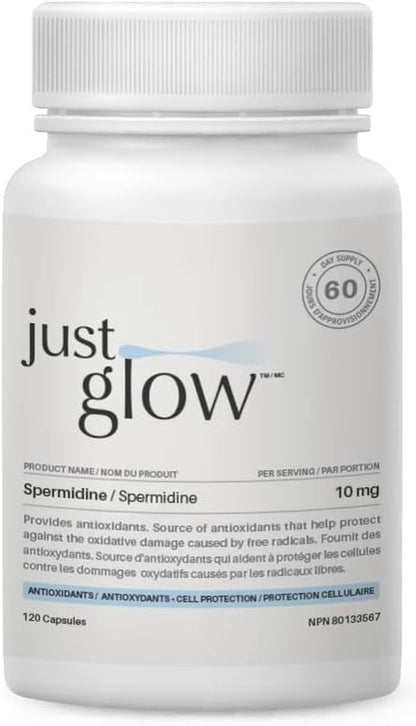 Spermidine Supplement 10Mg 120 Capsules (98% of Spermidine 3HCL - Third Party Tested) for Healthy Aging, Longevity, and Cellular Renewal - Made in Canada