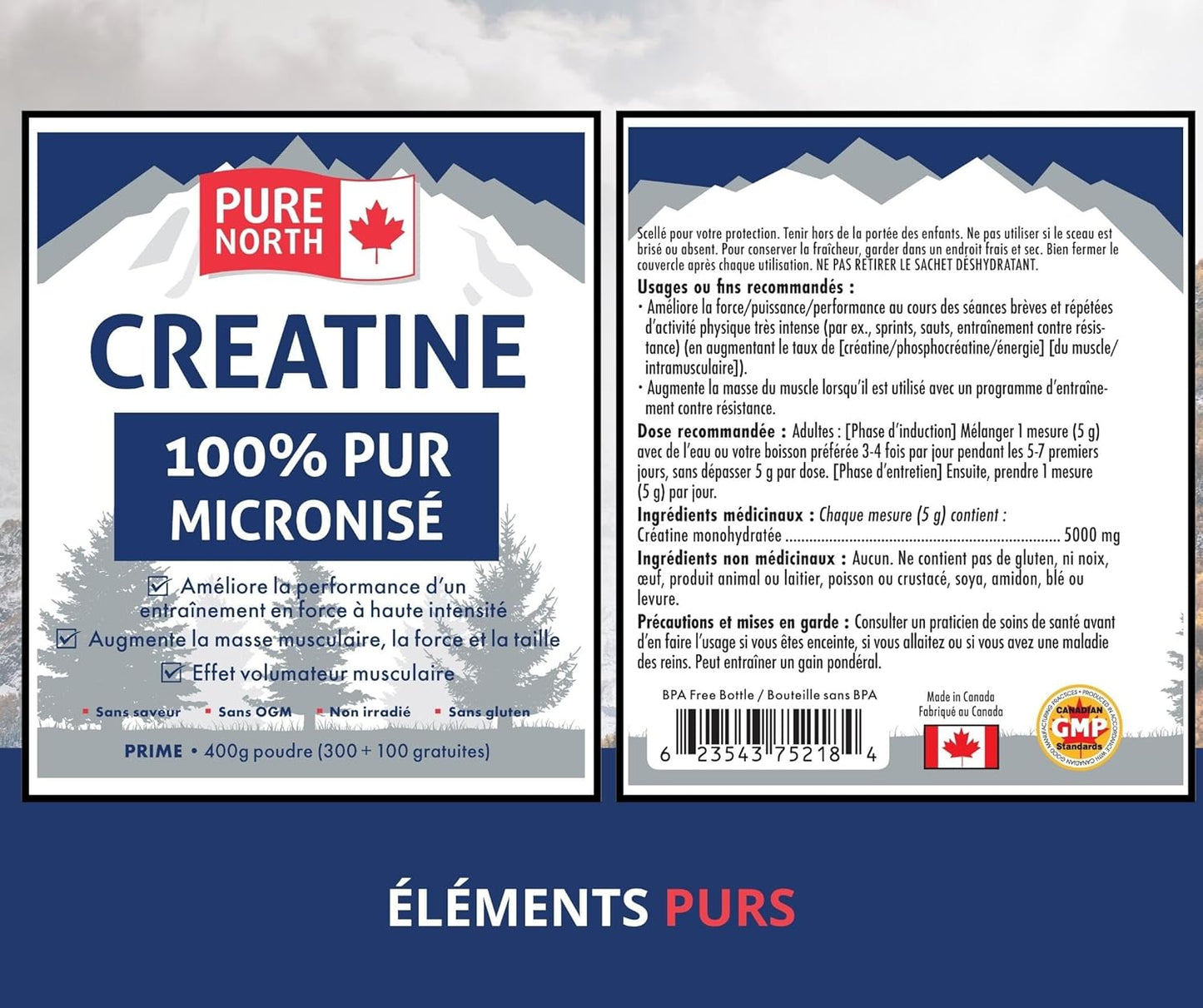 PURE Creatine 100% Micronized - Micronized Creatine Monohydrate for Man & Women - Unflavoured, GMO Free, Non Irradiated, Gluten Free -
