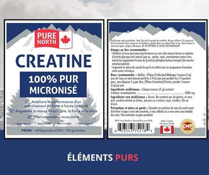 PURE Creatine 100% Micronized - Micronized Creatine Monohydrate for Man & Women - Unflavoured, GMO Free, Non Irradiated, Gluten Free -