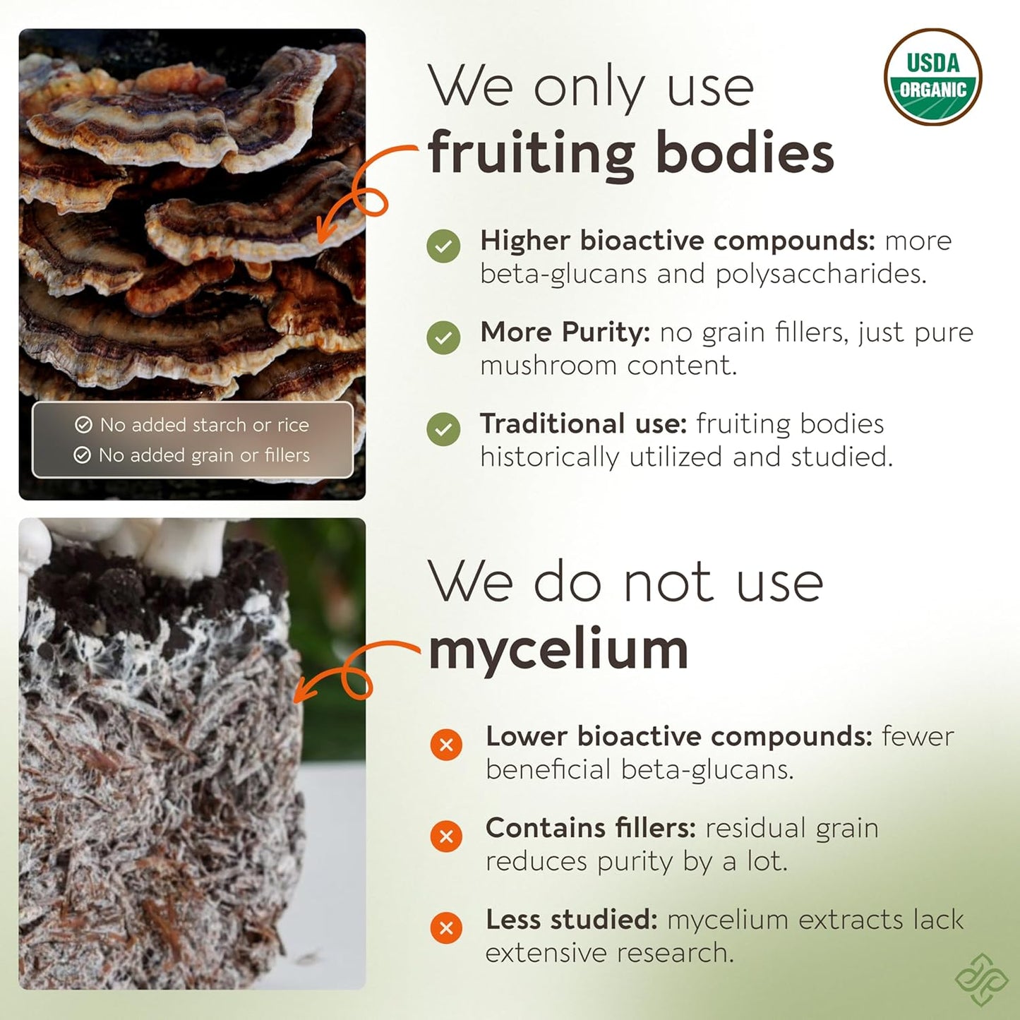 Organic Turkey Tail Mushroom Capsules - Ultra Concentrated Turkey Tail Mushroom Supplement - Promotes a Balanced Immune and Digestive System - 100% Fruiting Body - 120 Count -