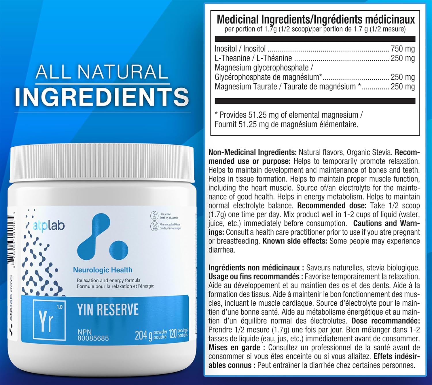 - Yin Reserve 204G Powder - Promote Relaxation and Sleep - Teeth Health and Bone Health Supplement - Heart Muscle Funtion Electrolyte Balance