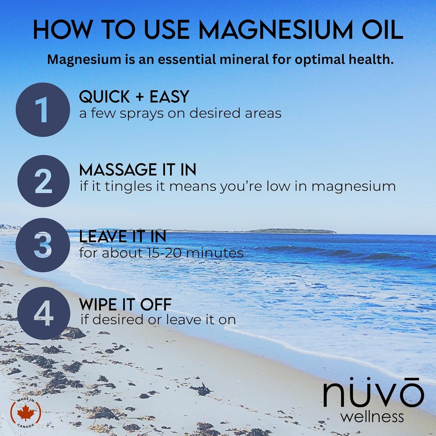 Magnesium Oil Spray Extra Strength - Unscented - Huile De Magnésium - Product of Canada 100 Ml