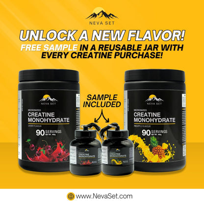 Nevaset Creatine Monohydrate, 3-Month Supply of 5000Mg Pineapple Flavor  Creatine Monohydrate! Creatine Supplement for Muscle Growth, Increased Strength, Enhanced Energy Output, Improved Athletic Performance, and Cognitive Health. 495G/90 Servings.