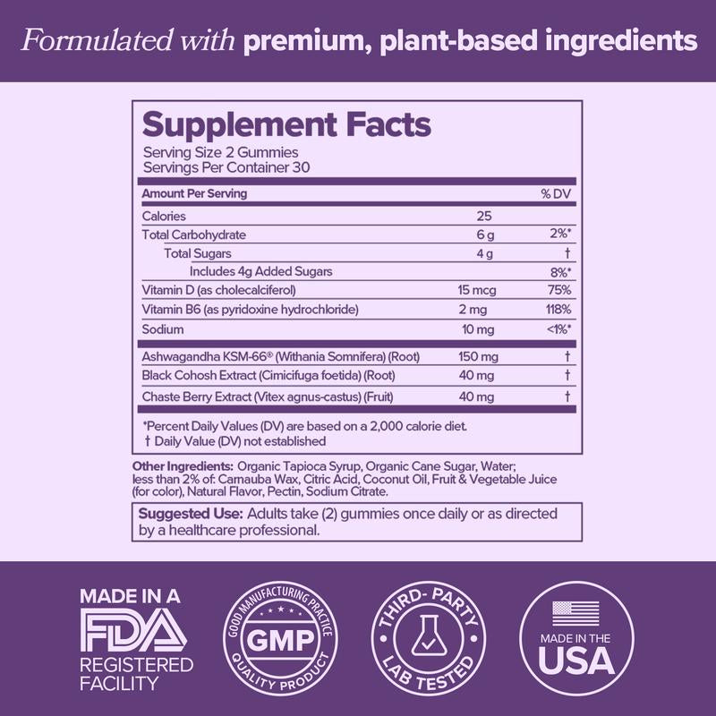 Menopause Supplements with Black Cohosh & Ashwagandha