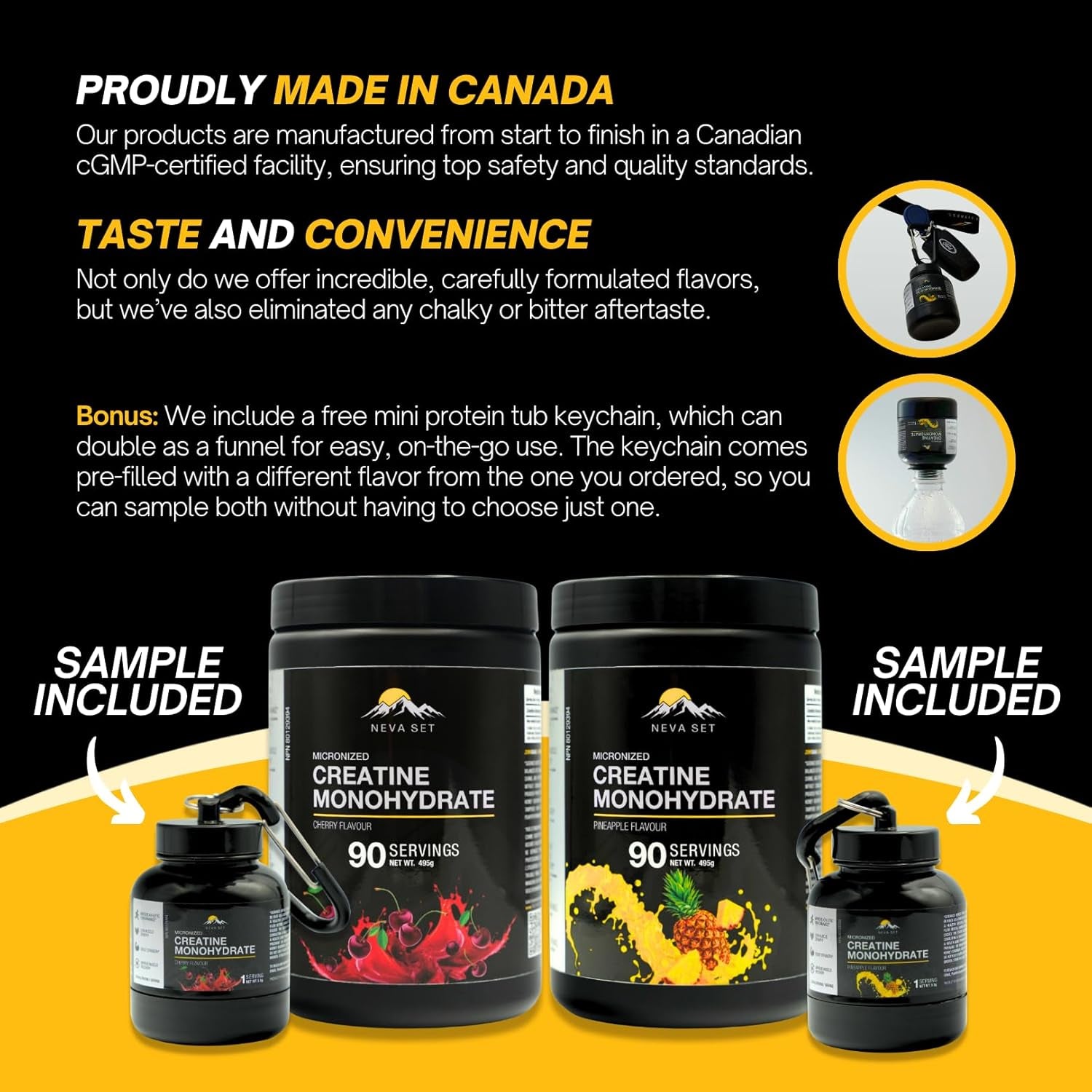 Nevaset Creatine Monohydrate, 3-Month Supply of 5000Mg Pineapple Flavor  Creatine Monohydrate! Creatine Supplement for Muscle Growth, Increased Strength, Enhanced Energy Output, Improved Athletic Performance, and Cognitive Health. 495G/90 Servings.